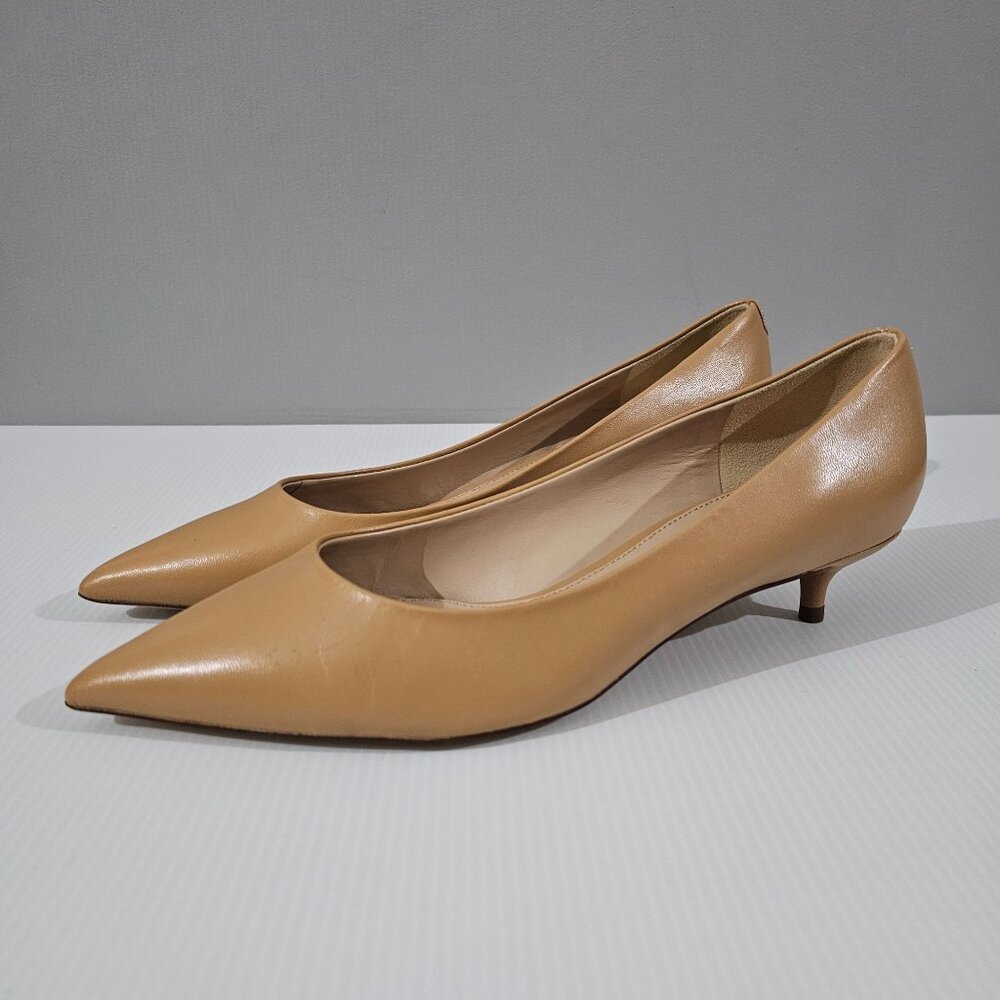 Sam Edelman Franci Pointed Toe Pump Kitten Heel Luxe Tan Leather Size 9.5 NWOT